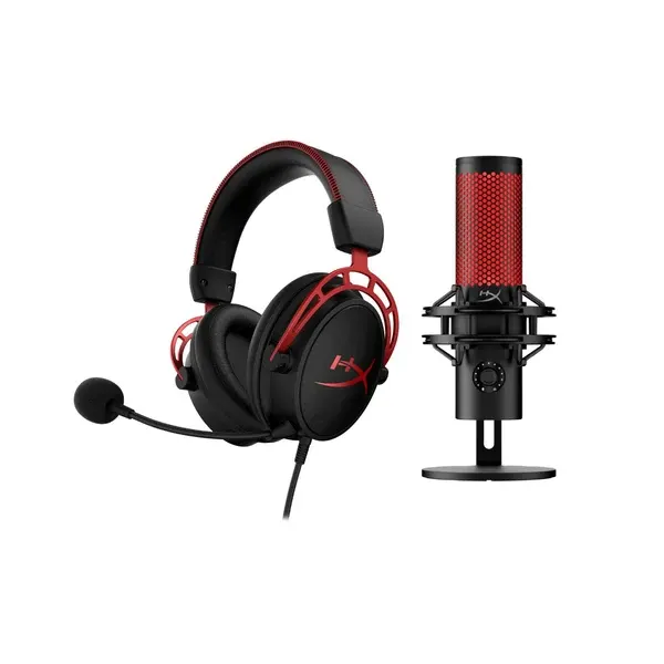 HyperX Bundle - Cloud Alpha Wired Headset, QuadCast 2 Microphone