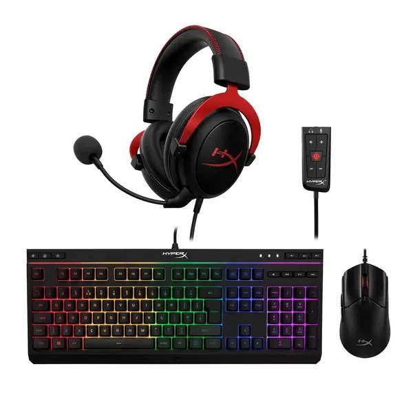 HyperX Bundle - Cloud II Headset + Alloy Core RGB Keyboard + Pulsefire Haste 2 Gaming Mouse